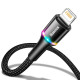 Кабель Baseus Halo Data Cable USB to Lightning з підсвіткою 2.4A 1м чорний (CALGH-G01)