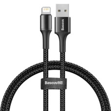 Кабель Baseus Halo Data Cable USB to Lightning з підсвіткою 2.4A 1м чорний (CALGH-G01)