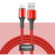Кабель Baseus Halo Data Cable USB to Lightning з підсвіткою 2.4A 1м червоний (CALGH-G09)