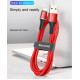 Кабель Baseus Halo Data Cable USB to Lightning з підсвіткою 2.4A 1м червоний (CALGH-G09)