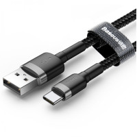 Кабель зарядний Baseus USB-A to USB Type-C 60W 3А 2м grey (CATKLF-FG1)