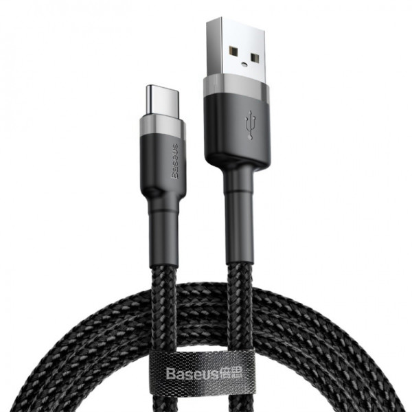 Кабель зарядний Baseus USB-A to USB Type-C 60W 3А 2м grey (CATKLF-FG1)