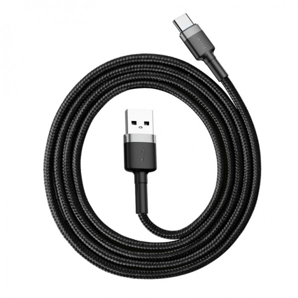 Кабель зарядний Baseus USB-A to USB Type-C 60W 3А 2м grey (CATKLF-FG1)