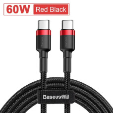 Кабель Baseus Cafule USB Type-C to USB Type-C PD 60W (20V 3A) QC3.0 1m red (CATKLF-G91)