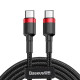 Кабель зарядний Baseus USB Type-C to USB Type-C 60W 1м червоний (CATKLF-I91)