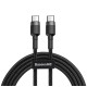 Кабель зарядний Baseus USB Type-C to USB Type-C 60W 1м grey (CATKLF-IG1)