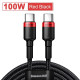 Кабель Baseus Cafule USB Type-C to USB Type-C PD FC 100W 1м red black (CATKLF-SC91)