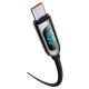 Кабель Baseus USB Type-C to USB Type-C PD 100W Led display E-marker 1m black (CATSK-B01)