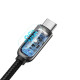 Кабель Baseus USB Type-C to USB Type-C PD 100W Led display E-marker 1m black (CATSK-B01)