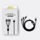 Кабель Baseus USB-A to USB Type-C + Micro-USB + Lightning 3.5A 1.2м black (CB000030)