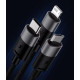 Кабель Baseus USB-A to USB Type-C + Micro-USB + Lightning 3.5A 1.2м black (CB000030)