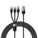 Кабель Baseus USB-A to USB Type-C + Micro-USB + Lightning 3.5A 1.2м black (CB000030)