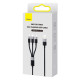 Кабель Baseus USB-A to USB Type-C + Micro-USB + Lightning 3.5A 1.2м black (CB000030)