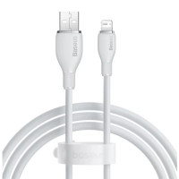 Кабель Baseus Pudding Series USB-A to Lightning TPE Fast Charging 2.4A 1.2m white (CB000052)