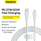 Кабель Baseus Pudding Series TPE USB Type-C to Lightning 20W 5A 1.2m білий (CB000053)