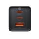 Зарядний пристрій Baseus GaN5 Pro Fast Charger QC4.0+PD3.0 65W USB+2Type-C + кабель Baseus Type-C to Type-C 100W 1м Чорний (CCGAN65E5)