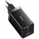 Зарядний пристрій Baseus GaN5 Pro Fast Charger QC4.0+PD3.0 65W USB+2Type-C + кабель Baseus Type-C to Type-C 100W 1м Чорний (CCGAN65E5)