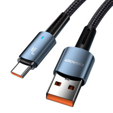 Кабель Essager USB-A to USB type-C 100W 7A LED-індикатор 1м blue