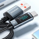 Кабель Essager USB-A to USB Type-C 100W 7A LED дисплей 2м grey
