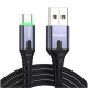 Кабель Essager USB-A to USB type-C 3A LED-індикатор 2м Dark Grey
