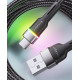 Кабель Essager USB-A TO Micro Fast Charging 2.4A RGB-індикатор 2м чорний