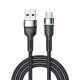 Кабель Essager USB-A TO Micro Fast Charging 2.4A RGB-індикатор 2м чорний