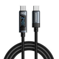 Кабель Essager USB Type-C to USB Type-C PD3.1 240W Led display 2m grey (ES-X47)