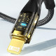 Кабель Essager Transparent Data Cable USB Type-C to Lightning 29W 3A 2m black