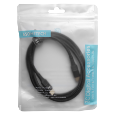 Кабель для швидкої зарядки Asometech USB Type-C to USB Type-C, 100W  (20V/5A) 1m чорний