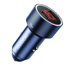 Автомобільний зарядний пристрій Toocki Car Charger 75W Digital Display blue (TQ-CC08)