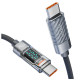 Кабель Toocki USB Type-C to USB Type-C 100W LED дисплей швидка зарядка 1м Space grey (TQ-X36)
