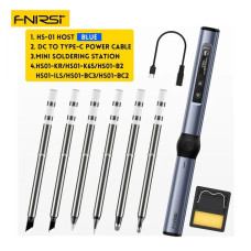 Портативний професійний смарт паяльник Fnirsi HS01 Blue 65Вт з набором додаткових жал