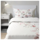 Комплект постільної білизни Ikea Rödbinka 150x200 см, 50x60 см білий із квітковим візерунком (002.692.77)